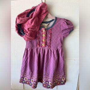 Purple and Pink Polka Dot Dress with Ruffle Details